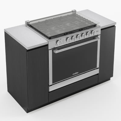 ESTUFA EMPOTRE 80 CM ACERO INOX, CAPELO Y VENTANA PANORAMICA NEGRA-XOC80750CI0